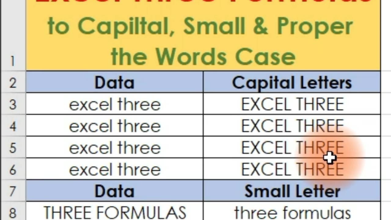 Excel Three Basic Formulas, Upper, Lower, Proper - Excel Exam Tip