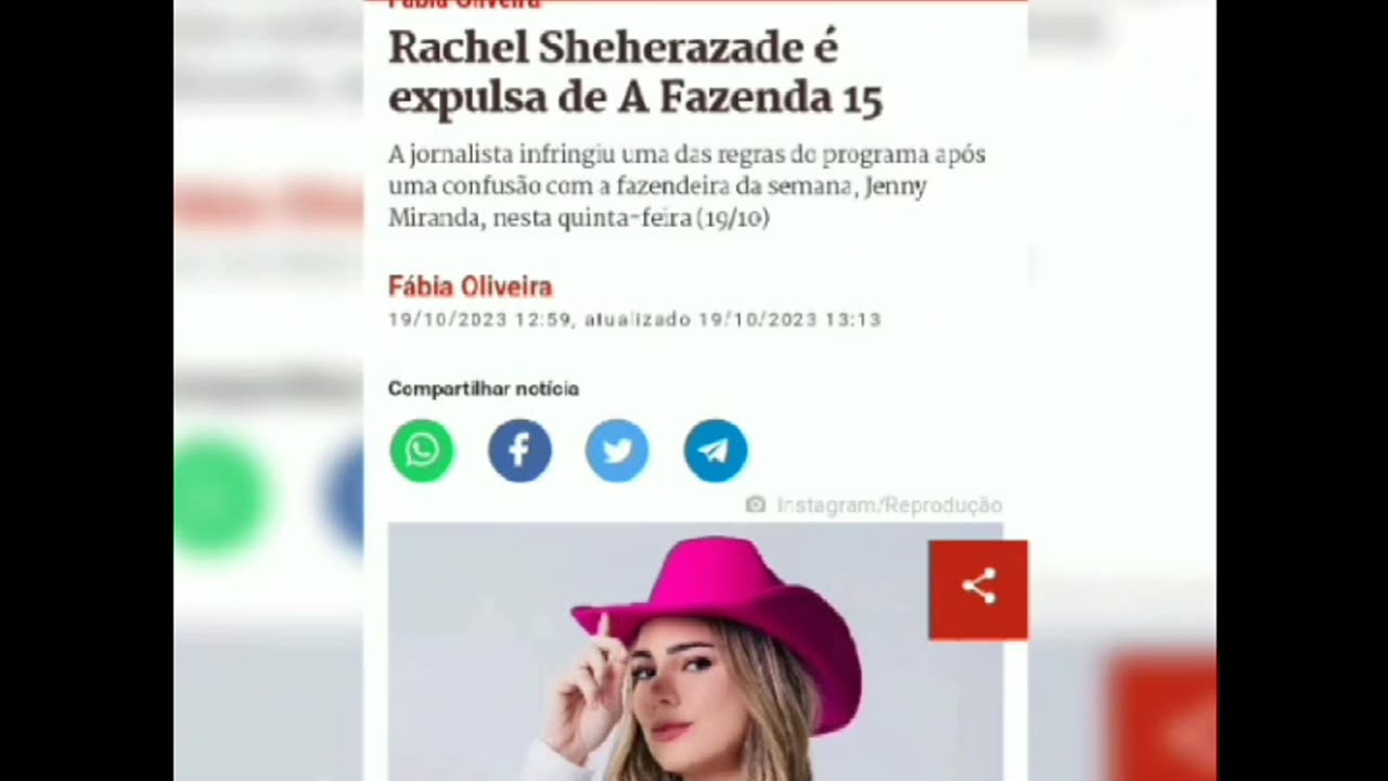 Raquel Sheherazade expulsa da fazenda