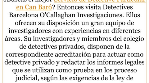 Consigue el mejor Servicio de Detective Particular en Can Baró