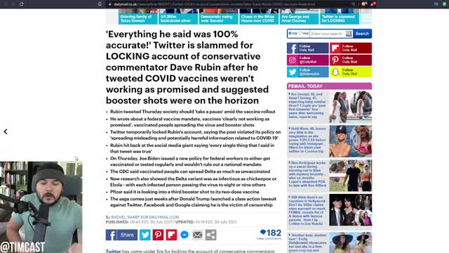 Dave Rubin SUSPENDED On Twitter For Medical Misinformation, News Changes TOO FAST To Know What Real