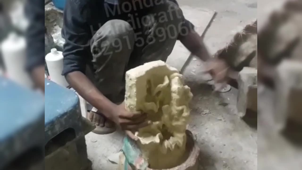 Marble dust fountain making