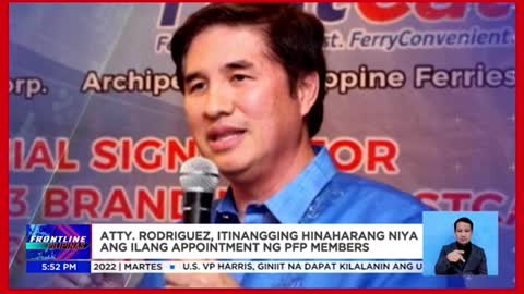 PBBM. hindi umano tumutol sa pagtanggal kay Atty. Rodriguez sa PFP