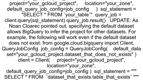 How to specify the default project to use with the BigQuery python client