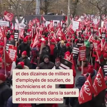Half a million Quebecers strike for increase pay