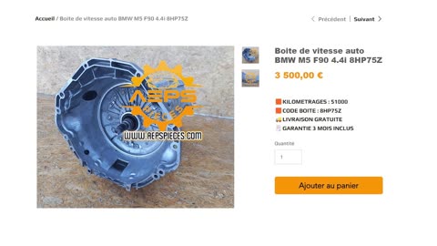 AEPSPIECES.COM - Boite de vitesse auto BMW M5 F90 4.4i 8HP75Z