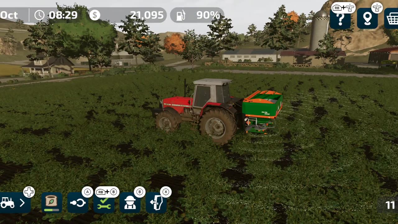 Out fertilizing and working the farm| fs23 mobile gameplay