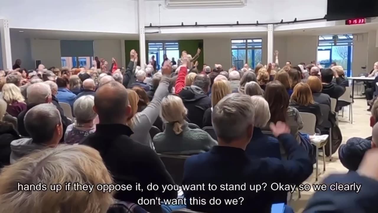 Hundreds packed into a meeting on Wednesday against plans to house 1200 fighting age migrant men...