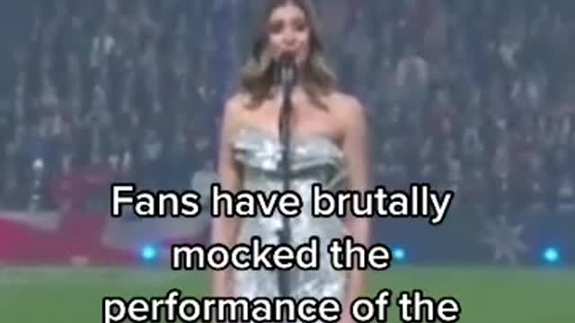 auIN :oapFans have brutally mocked the performance of the national anthem before the