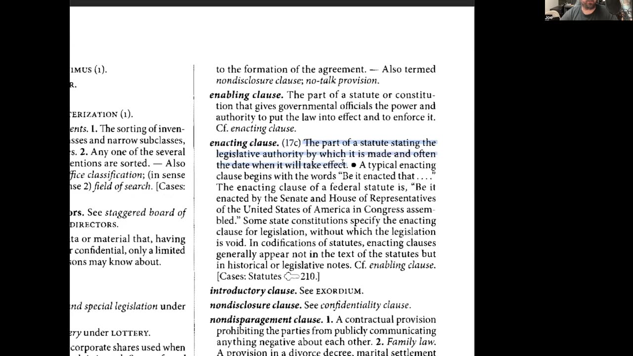 Enabling Clause/ Enacting Clause