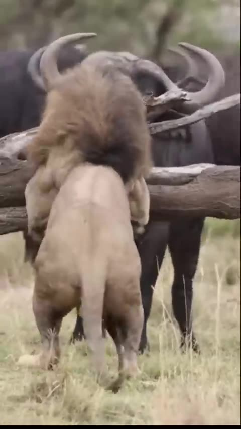 Buffalo fight back lion🐅 part 1 #Shorts #Animals