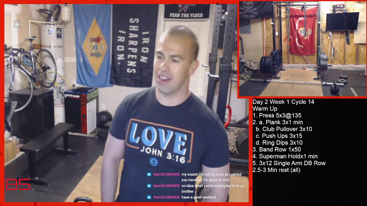 Garage Gym Workout Day 2 Week 1 Cycle 14