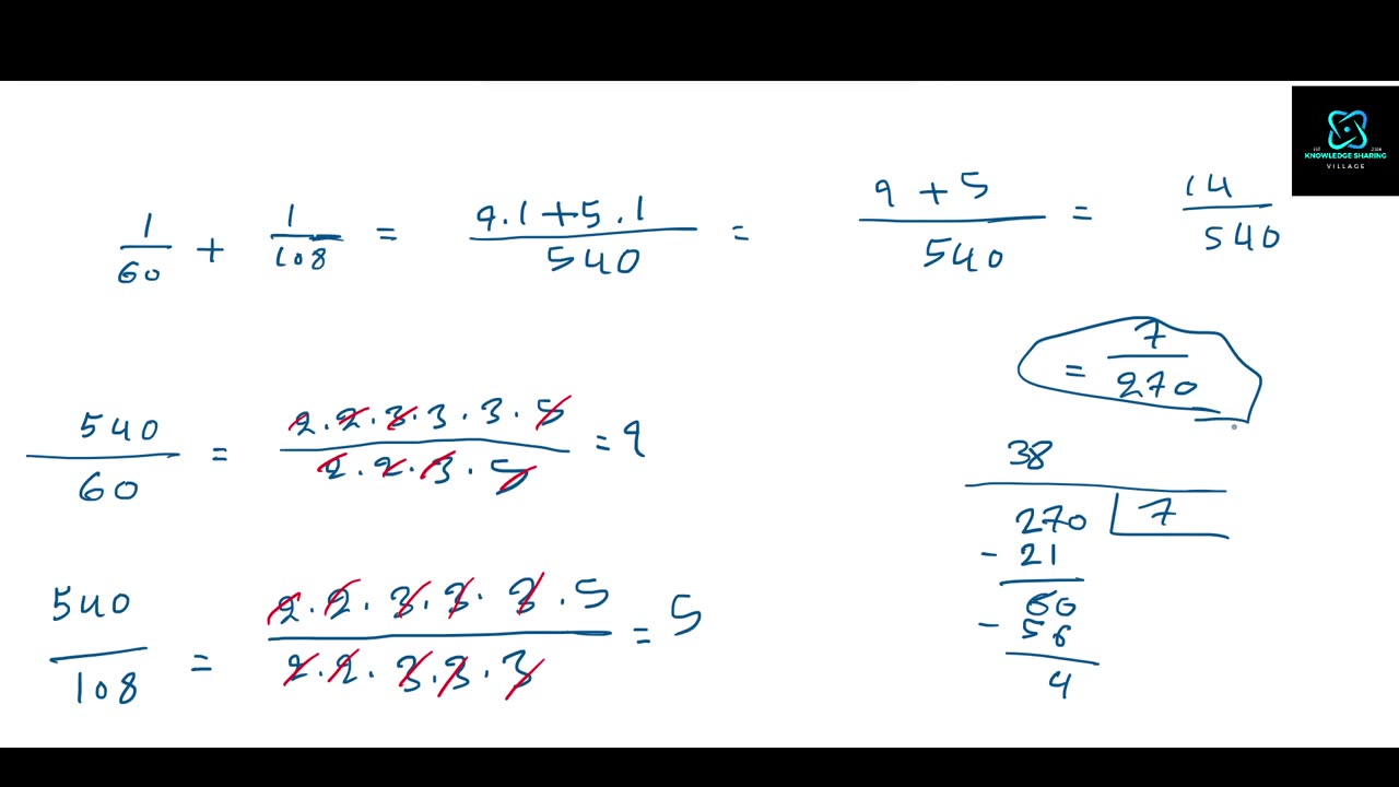 Addition av rationella tal: Part 2: Exempel 6