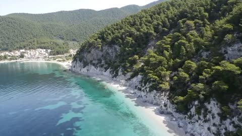 Sea waves & beach drone video |