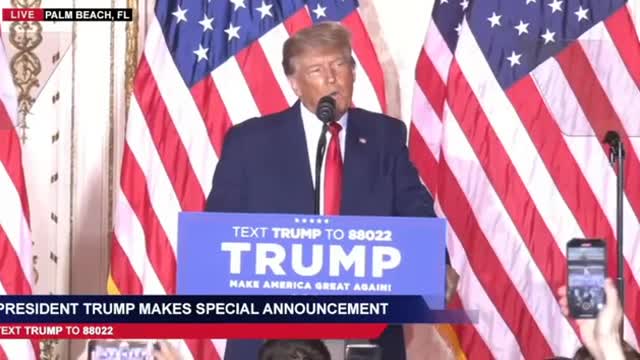 Donald Trump announces he will run for president in 2024(360P)