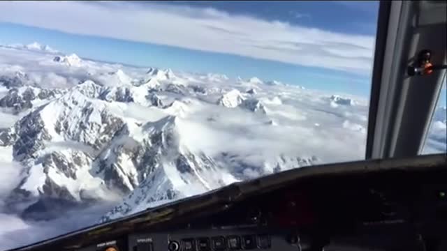 Flying Over Mount Everest “Cockpit View ”