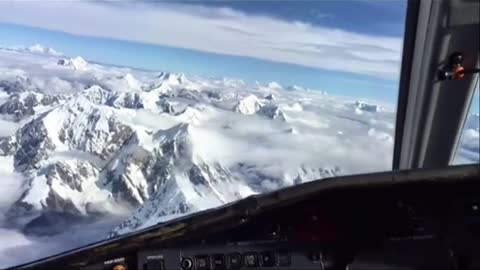 Flying Over Mount Everest “Cockpit View ”