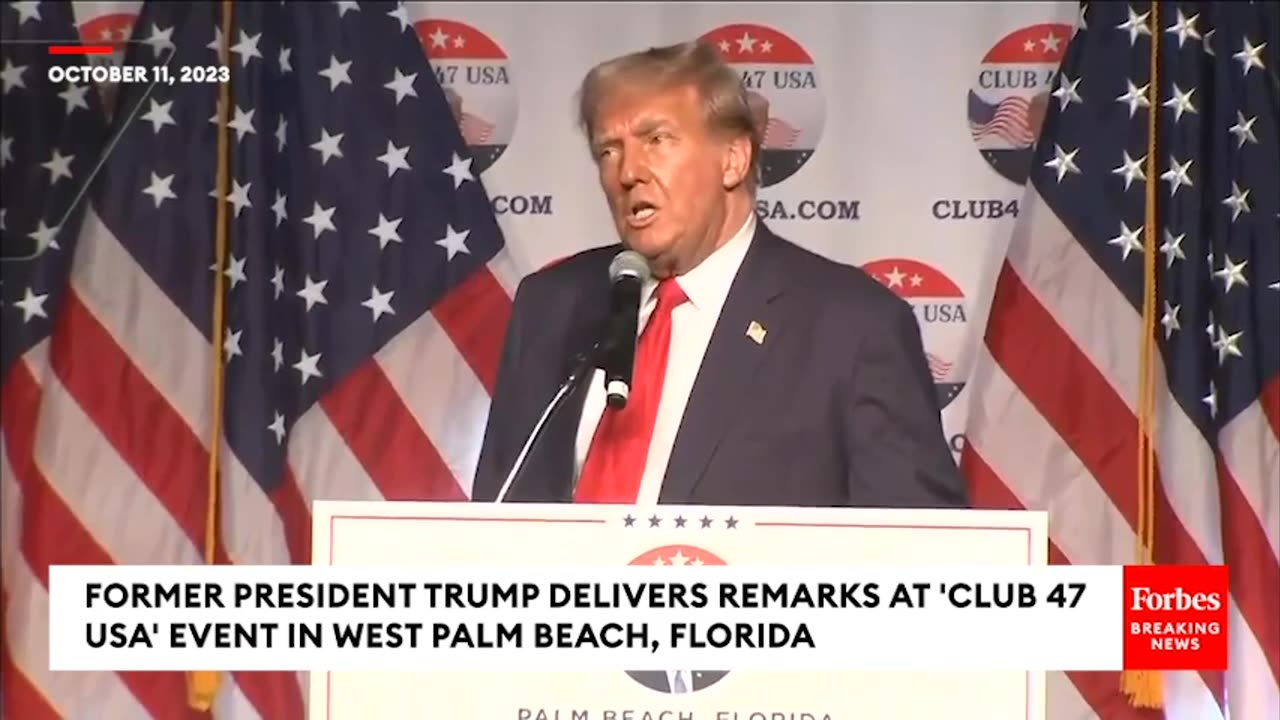 Trump addresses the Israel/Hamas war - Florida Rally Full