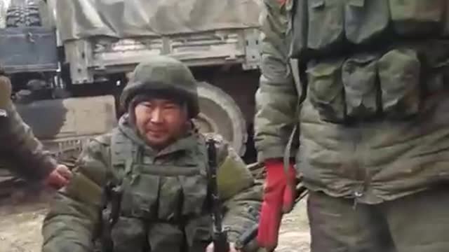 Soldiers of the Republic of Tuva belonging to the Russian army.