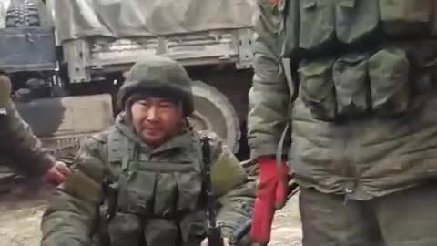 Soldiers of the Republic of Tuva belonging to the Russian army.