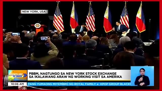 PBBM, nagtungosaNYSE sa ikalawang araw ng working visit sa Amerika
