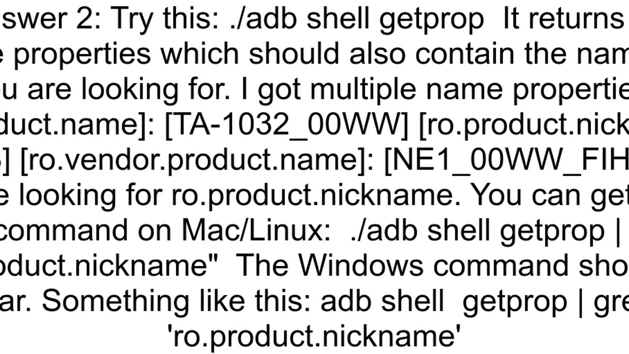 Is there a way to get the device name using adb For example if the device name is John Doe39s Nexus