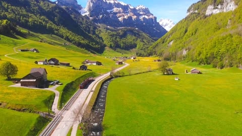 Flying over Switzerland 4k