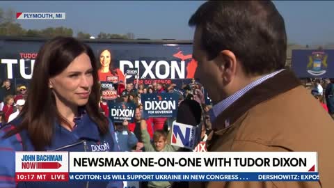 Tudor Dixon speaks with Tom Basile ahead of rally