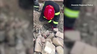 Video shows puppy pulled from rubble in Ukraine