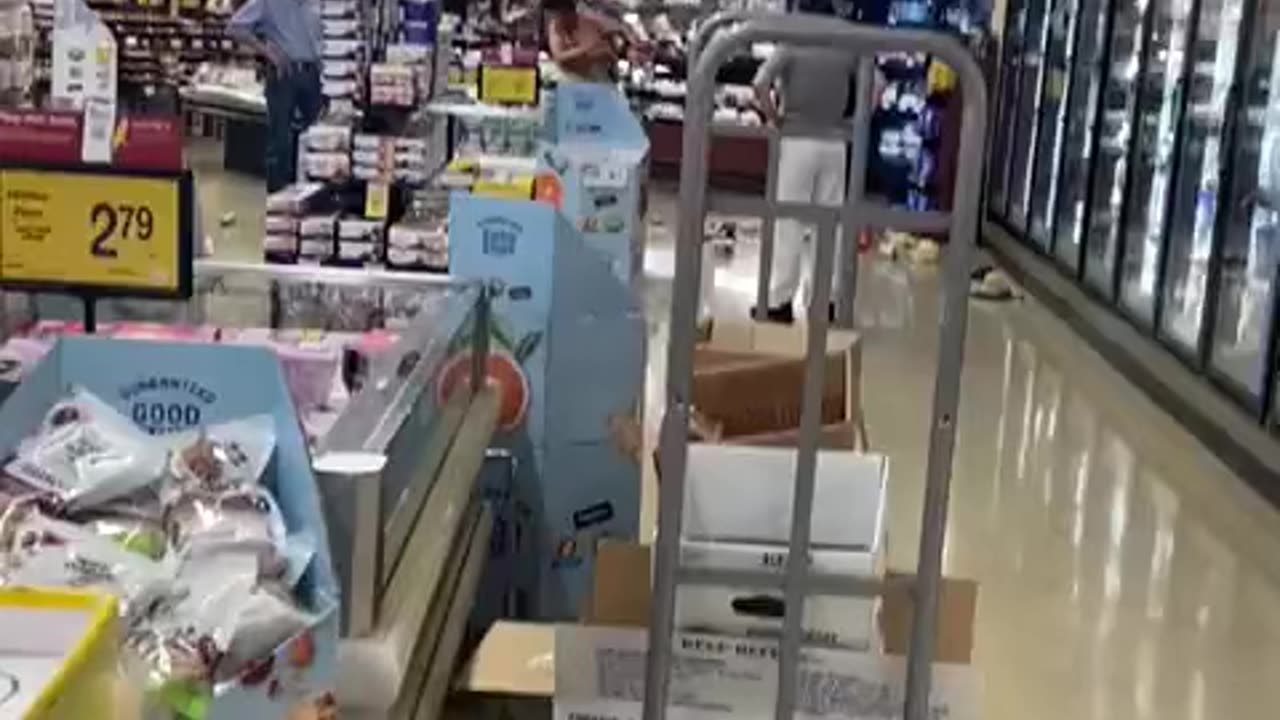 🔞 Mentally ill transient destroys local supermarket in Beverly Hills.