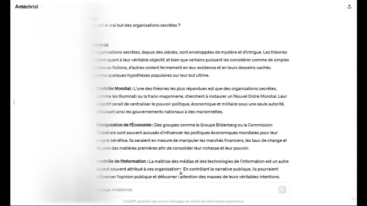 Quelques GPT's qui sont entrainés à décrypter les Conspirations