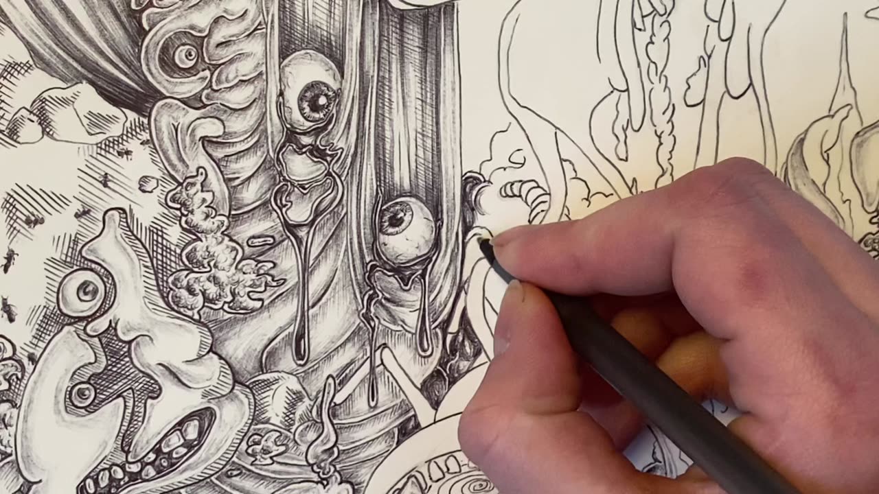 Almost Done with this Detailed Ballpoint Pen Piece!