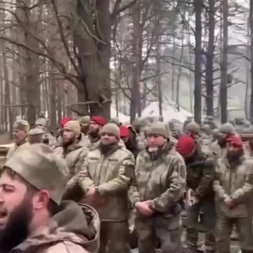 Chechen Pro-Russian Troops Chant Battle Cry in Eastern Ukraine