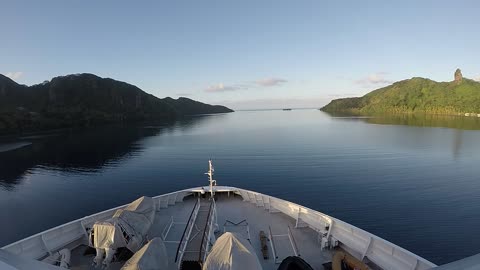 Leaving the lush island of Huahine