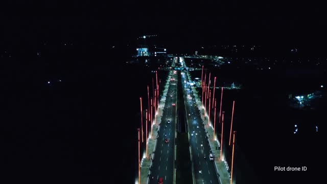 Drone video center point of Indonesia Makassar city