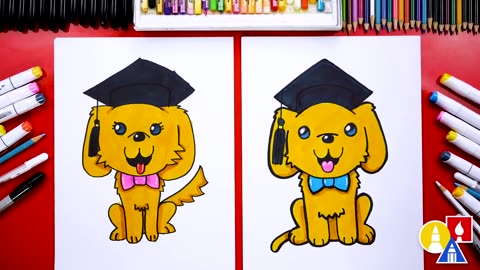 How To Draw A Graduation Puppy