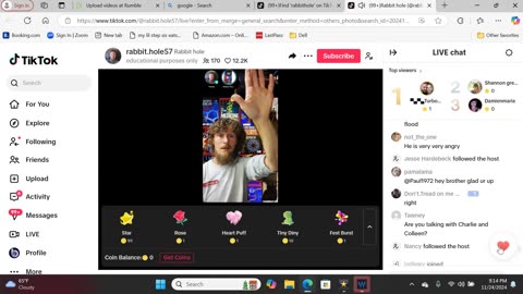 I Think they Just banned another one of Rabbit Holes live Streams.