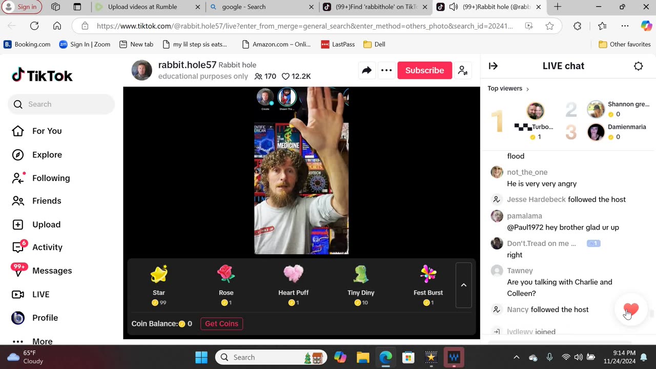 I Think they Just banned another one of Rabbit Holes live Streams.