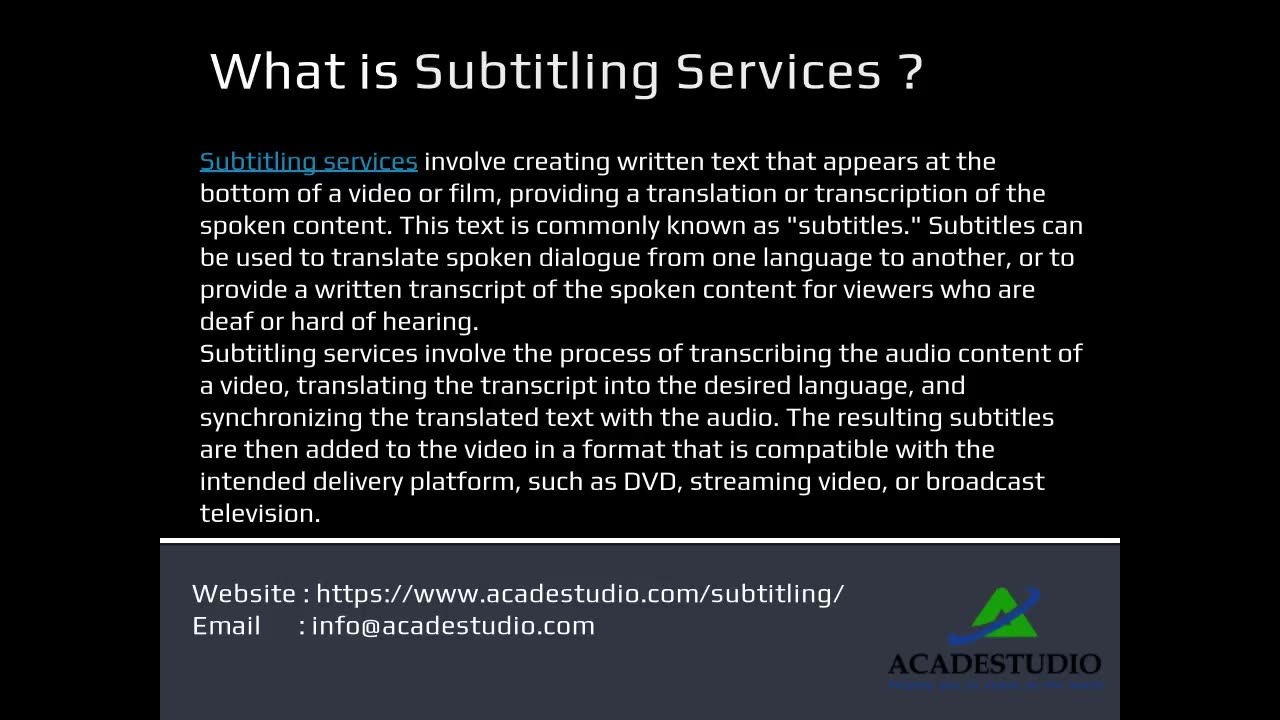 Subtitling Services