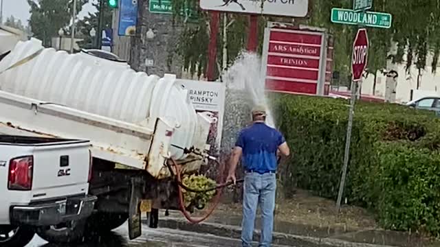 Watering in Pouring Rain