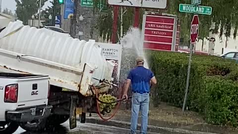 Watering in Pouring Rain