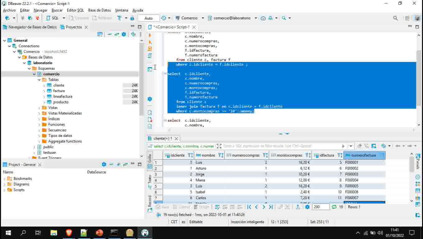 Lenguaje SQL y PostgreSQL parte 11. Consulta combinadas.