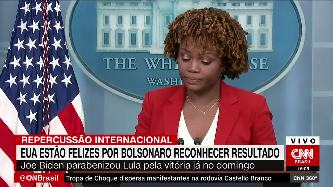 Estados Unidos estão felizes por Bolsonaro reconhecer resultado | CNN 360°