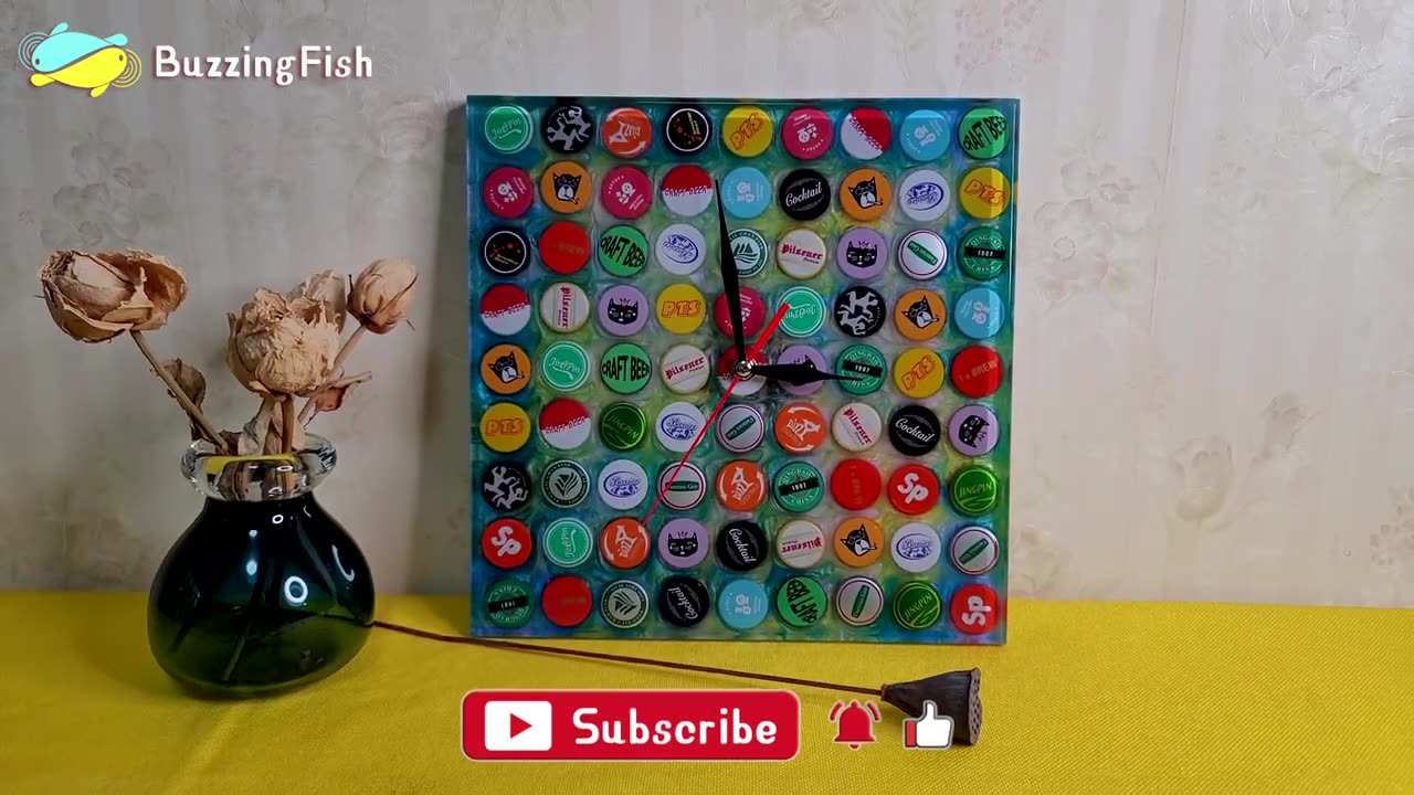 Make a Clock With Beer Bottle Caps and Resin _ Resin Art