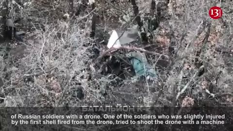 Russians regret following Ukrainian soldiers in forest as drone strikes - they drop weapons and flee
