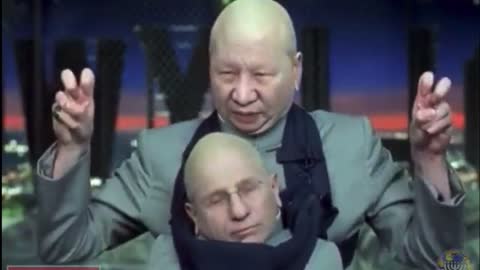 Xi and Fauci faces on Dr Evil and MiniMe