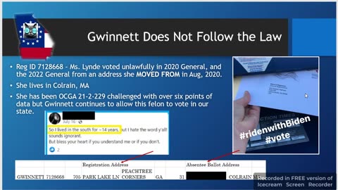 Gwinnett County doesn't follow the law or hold Election Felons accountable