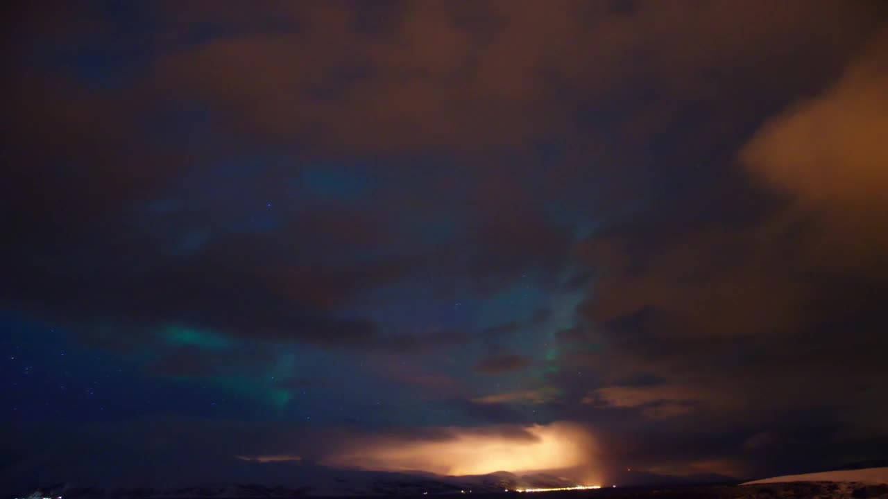 Aurora behind clouds