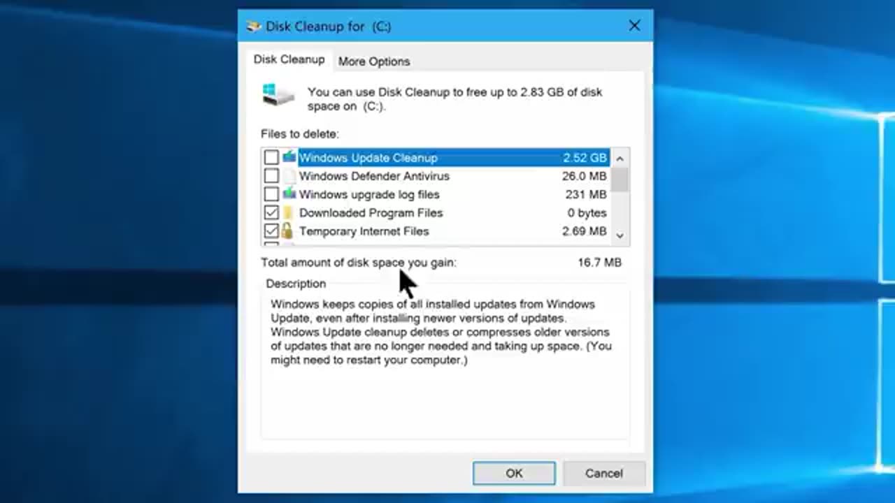 How to clean disk C in one click