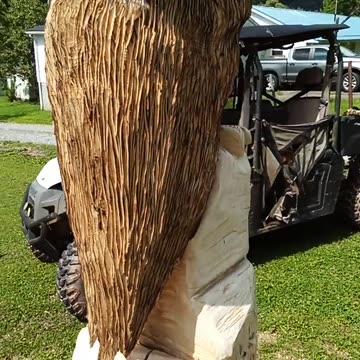 Chainsaw carved owl in progress