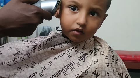 Cute Baby Hair Cutting Time